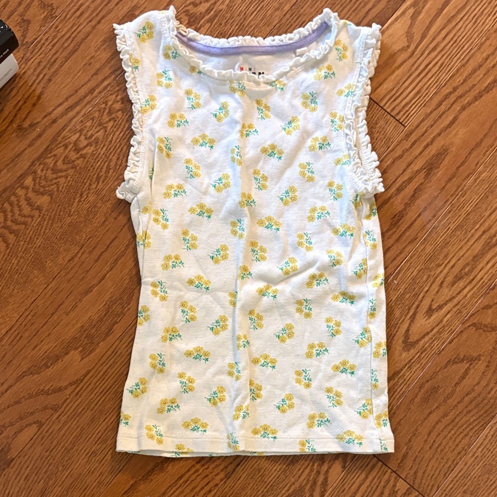 Mini Boden Floral Ruffle Sleeve Kids Top